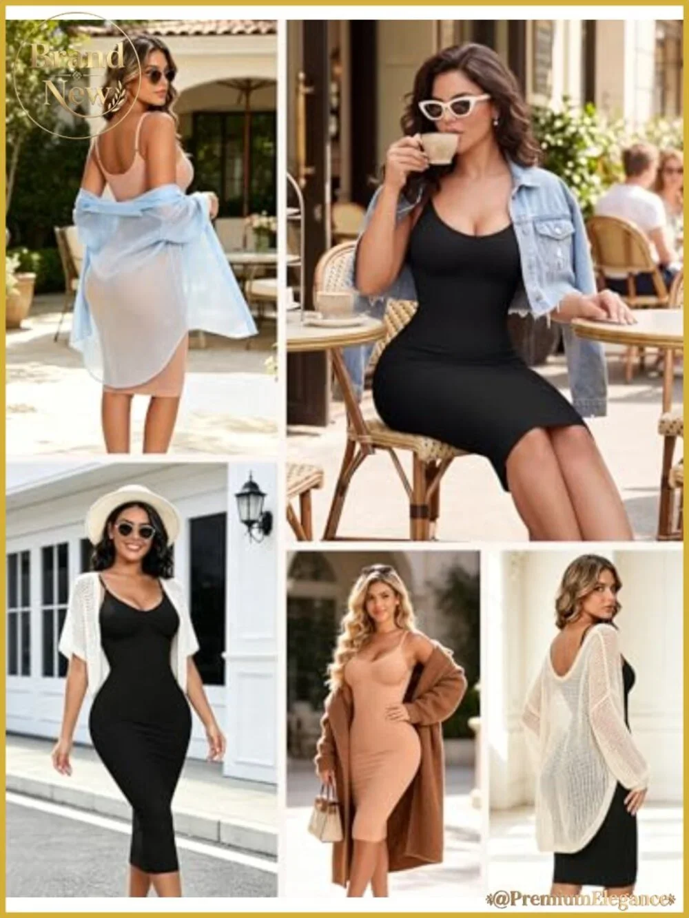 Women's Seamless Full Slip Shapewear Tummy Control Scoop Neck Dress Slip